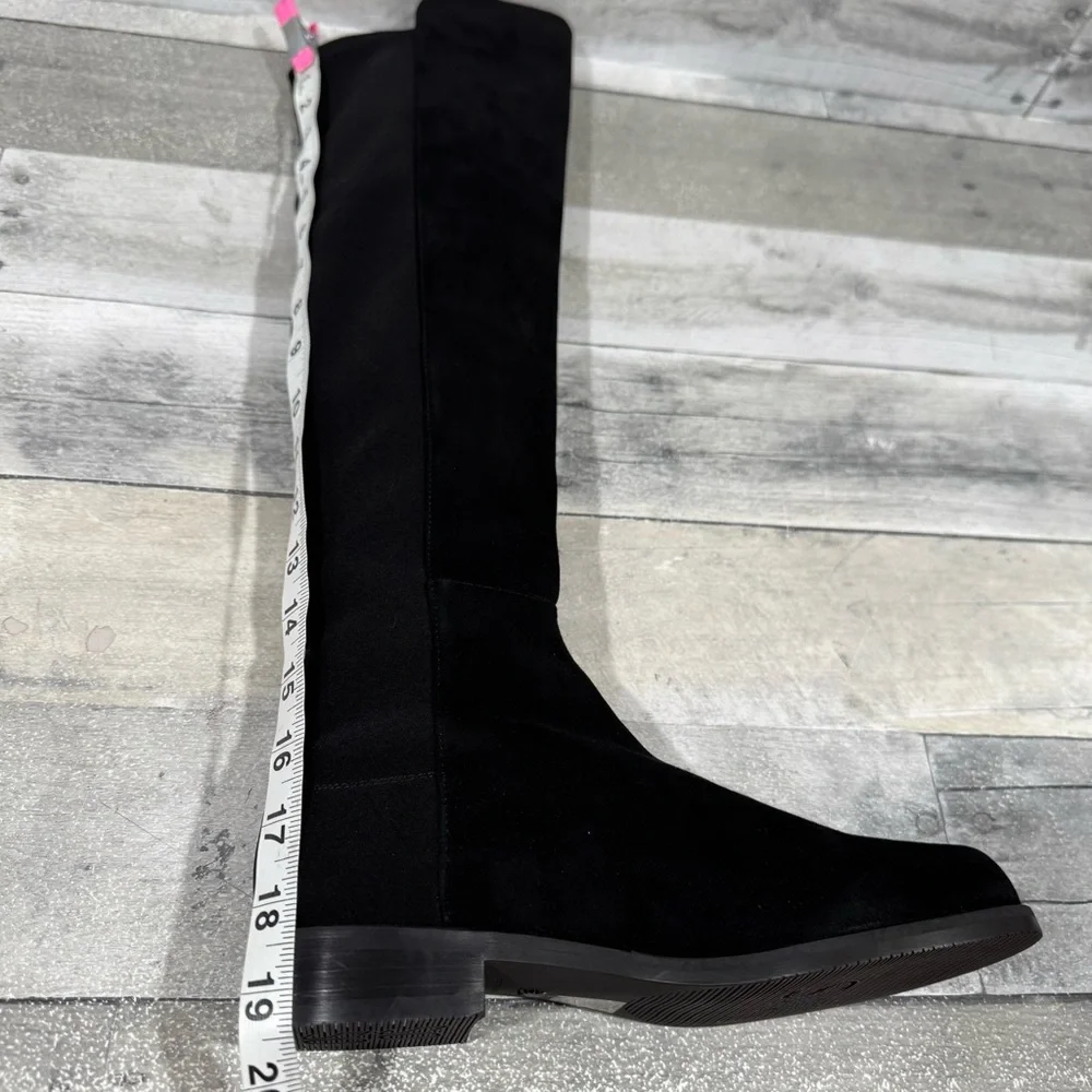 NWOT STUART WEITZMAN 5050 OVER THE KNEE SUEDE BOOTS IN BLACK SIZE - 5B .US